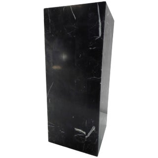 Short Black Marble Square Pedestal For Sale