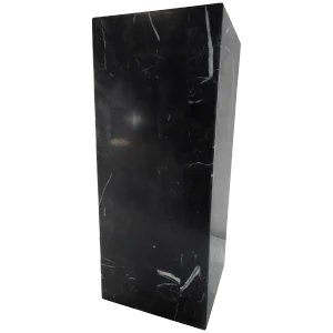 Short Black Marble Square Pedestal