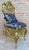 Metal 1930s Italian Rococo Style Giltwood Chair with Rich Blue Damask Upholstery For Sale - Image 7 of 18