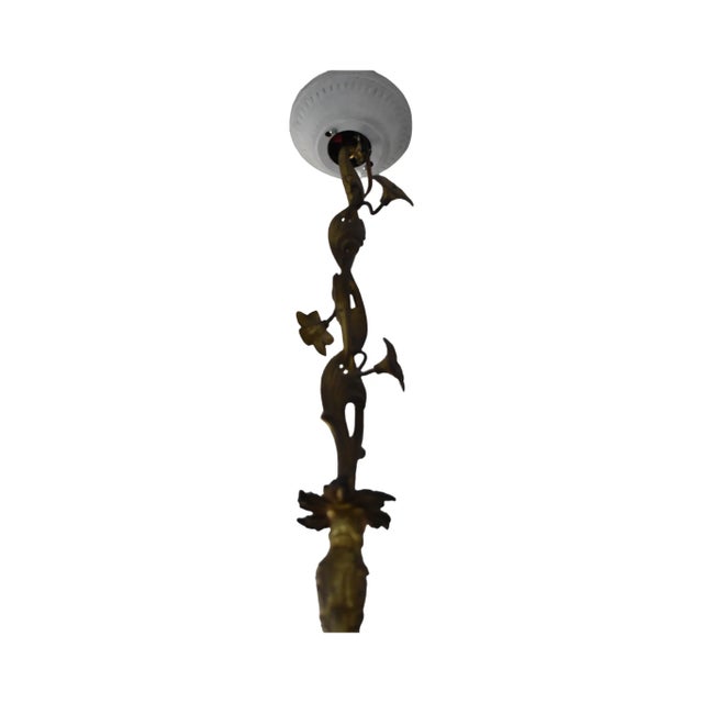 Brass Antique 19th-Century French Botanical Brass 8-Arm Chandelier For Sale - Image 8 of 9