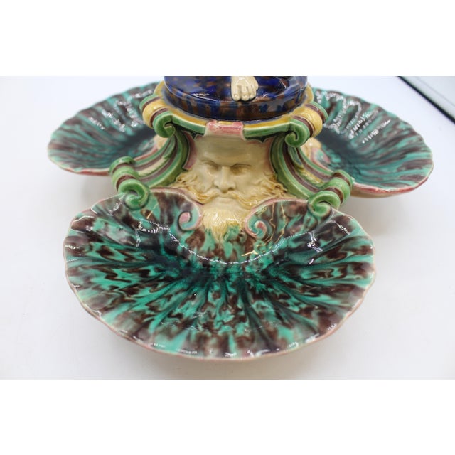 Circa 1861 English Majolica Centerpiece Sweetmeat Server by Minton For Sale In Raleigh - Image 6 of 10