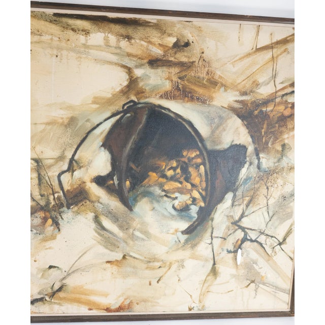 Mid-Century Modern Mid Century Fall Theme Abstract Painting For Sale - Image 3 of 7