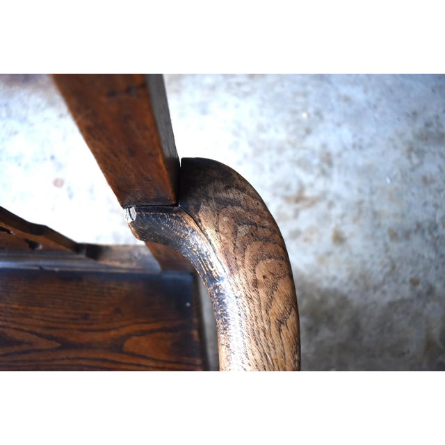 18th-Century Georgian Chippendale Oak Armchair For Sale - Image 10 of 13