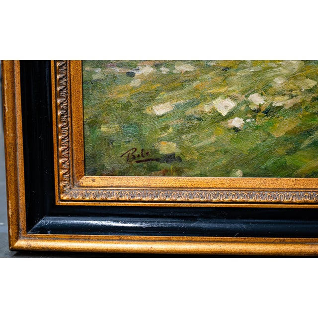 Impressionist 1990s Moored Old Boat Oil Painting by Bale For Sale - Image 3 of 4