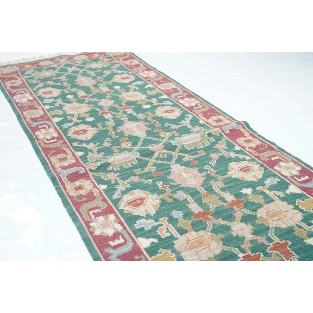 Green Sumak Runner 2'6'' X 8' For Sale - Image 8 of 10