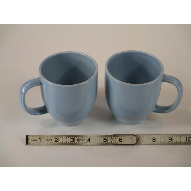 Mid 20th Century Mid 20th Century Light Blue Coffee Cups Mugs Vintage Pfaltzgraff - Set of 2 For Sale - Image 5 of 10