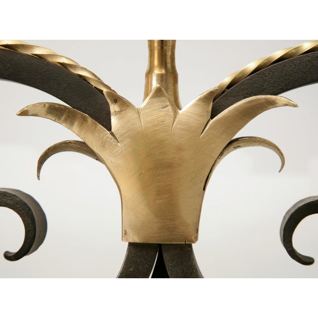 2010s Steel & Brass Fireplace Screen Without Mesh For Sale - Image 5 of 10