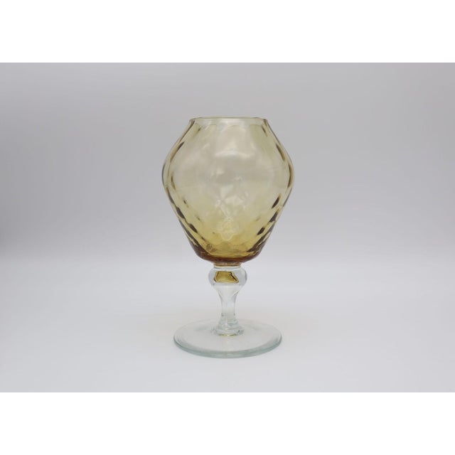 Mid-Century Modern Amber Glass Brandy Snifter Vase by Empoli, Italy, 1960s For Sale - Image 6 of 6