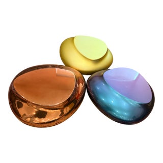 Chrome Lacquer End Tables Attributed to Roche Bobois For Sale