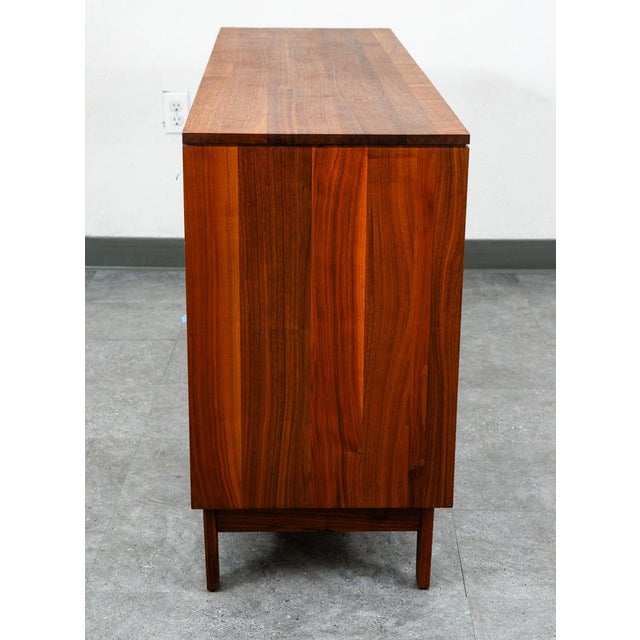 1960s Credenza Dresser 6 Drawer Ace Hi Solid Walnut Brass Handles, Attributed For Sale - Image 12 of 12