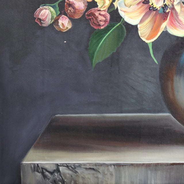 When I Imagine Your Hand in Mine - Original Textured Floral Bouquet Still Life Oil Painting For Sale In Los Angeles - Image 6 of 8