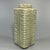 A vintage‑style Chinese Longquan celadon cong‑shape square vase. The exterior is decorated with classic vertical carved...