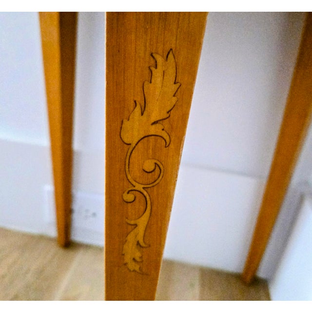 Wood Vintage Italian Sorrento Marquetry Triangular Accent Table For Sale - Image 7 of 8