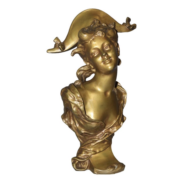 Luigi Balliani, Sculpture The Girl with the Bicorne Hat, 1900, Bronze For Sale