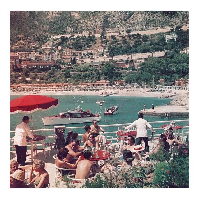 Cafe Terrace in Nice, 1957, Limited Estate Stamped, XL Large 2020 For Sale