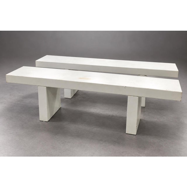 White Mid-Century Modern Metal Benches For Sale - Image 8 of 12