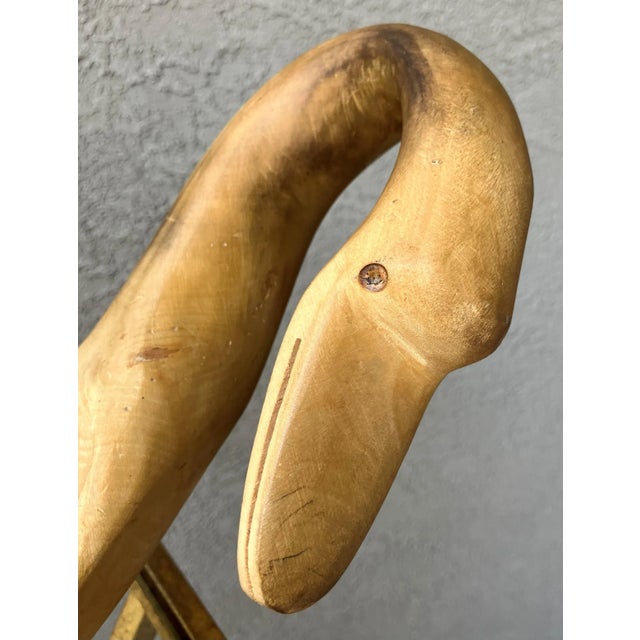 Tan Mid 20th-Century Hand-Hewn Swan-Shaped Decorative Wooden Bowl / Cachepot, Mexico For Sale - Image 8 of 18