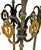 Early 20th Century Antique Wrought Iron Brass Greyhound Gueridon Table Inlaid Marble Top 22" For Sale - Image 5 of 14