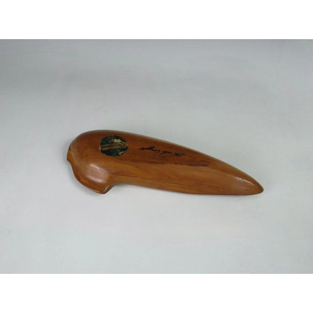 Oceana Wood Bowl Branded Russel Wright Retains Early Original Klise Paper Label For Sale - Image 10 of 11