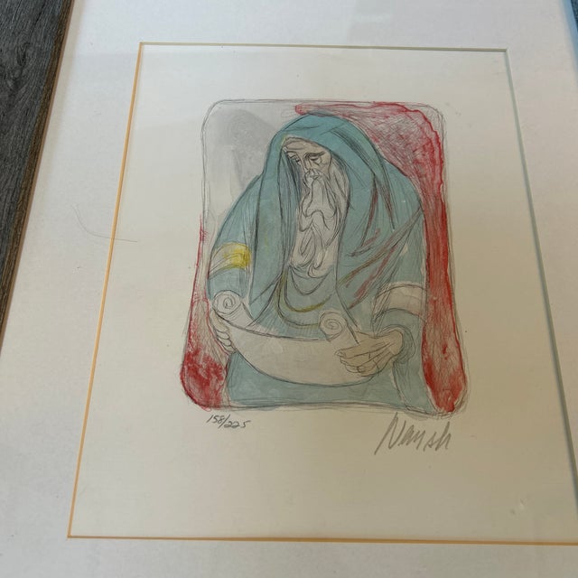 Religious 1970’s Original Expressionist Moses Lithograph For Sale - Image 3 of 4