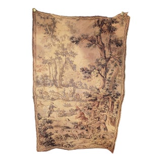 1930s French Country Scene Tapestry For Sale