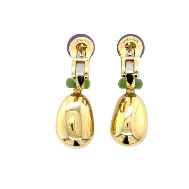 Bvlgari, Mediterranean Eden Diamond, Amethyst and Peridot Earrings, 18k, A Pair For Sale In Chicago - Image 6 of 7