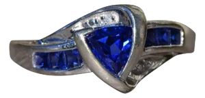 The Pellston: Ladies White Gold Cocktail Ring set with Laboratory Grown Sapphires and Diamonds