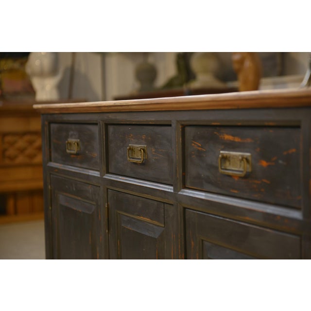 Patinated Pine Buffet, 1960s, in Very Good conditions. Designed 1960 to 1969
