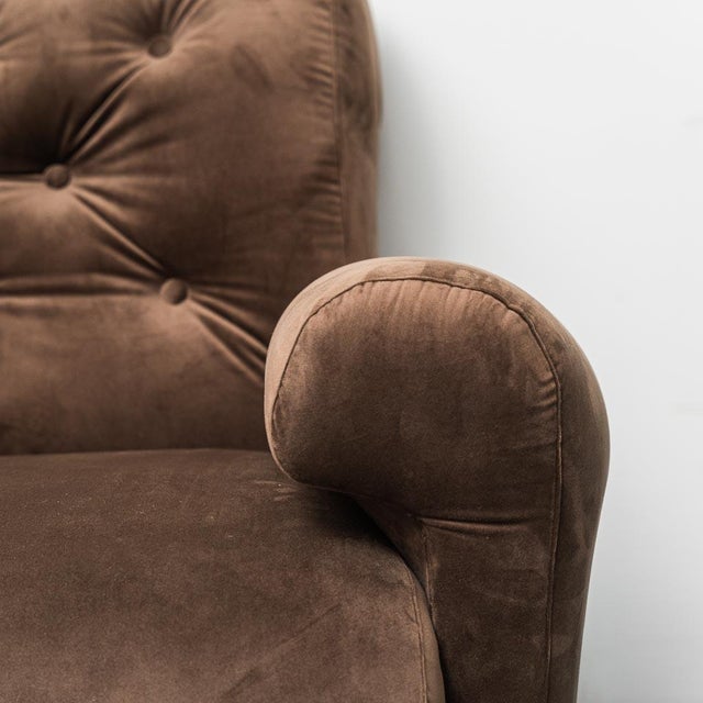 1970s Two-Seater Modular Sofa in Brown Velvet, 1970s, Set of 2 For Sale - Image 5 of 12