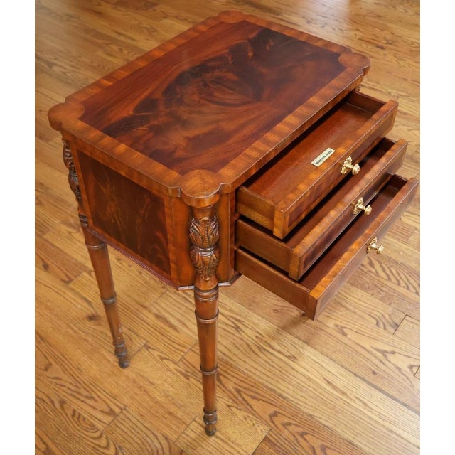 Maitland Smith Flame Mahogany Regency Style Nightstand For Sale - Image 10 of 11