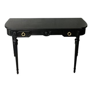 Vintage Traditional Black Console Table For Sale