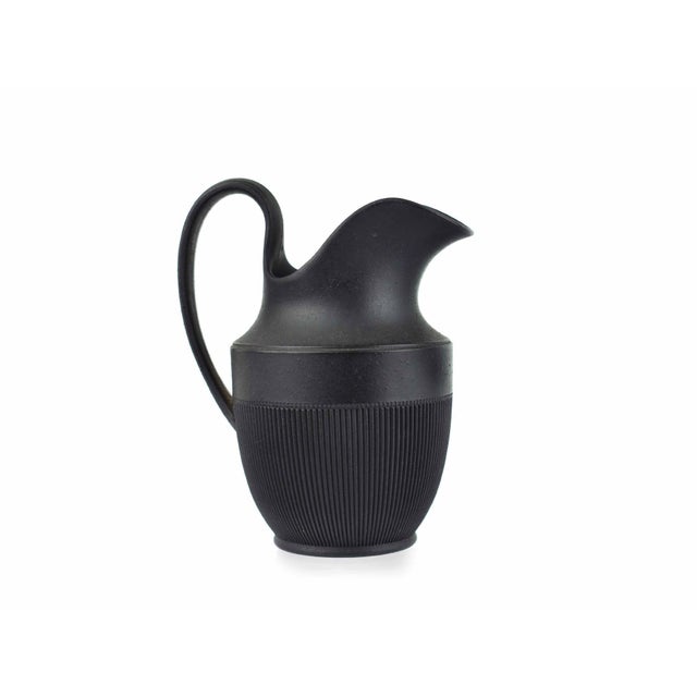 Antique 19th-Century French Creil Black Basalt Fluted Small Pitcher - France For Sale - Image 4 of 6