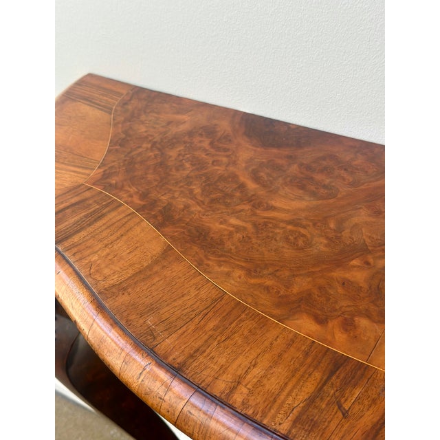 Very Fine Louis XV Burl Walnut Narrow Wall Console /Table , Circa 1880. For Sale In Chicago - Image 6 of 10