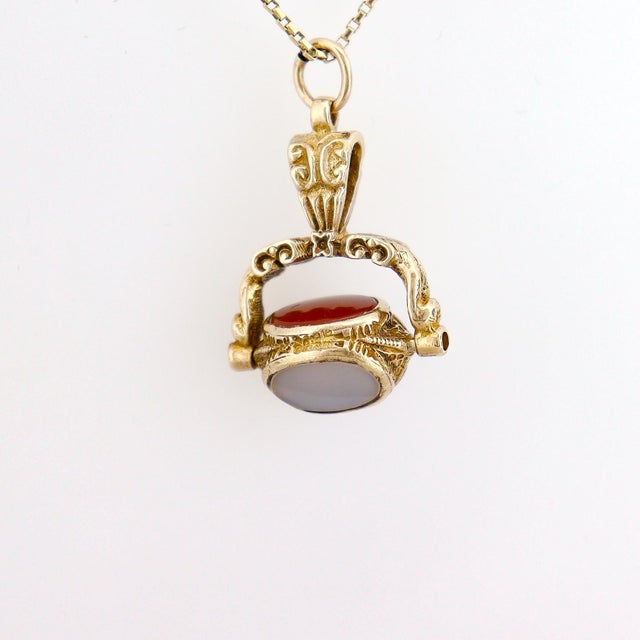 Victorian Style 10k Gold Triple Seal Watch Fob Charm For Sale - Image 4 of 18