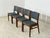 Four stylish vintage dining chairs in classic 1960s Danish design are for sale. The chairs impress with their clean lines,...