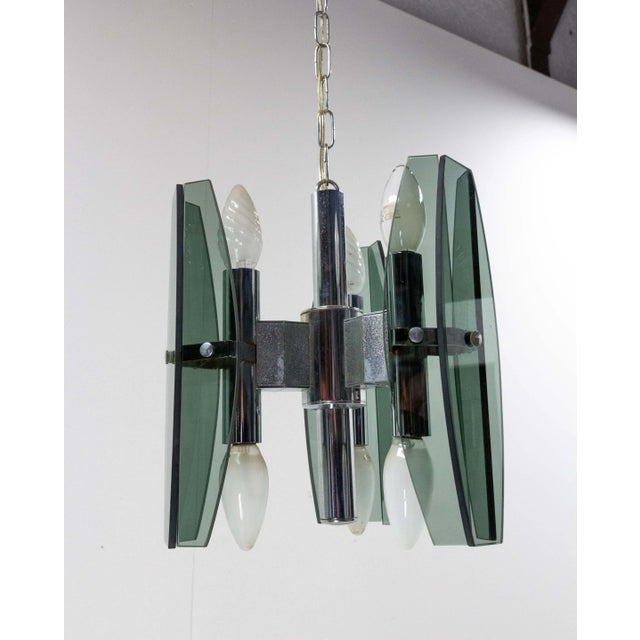 French Pendant in Lustre Glass and Metal, 1970 For Sale - Image 3 of 6