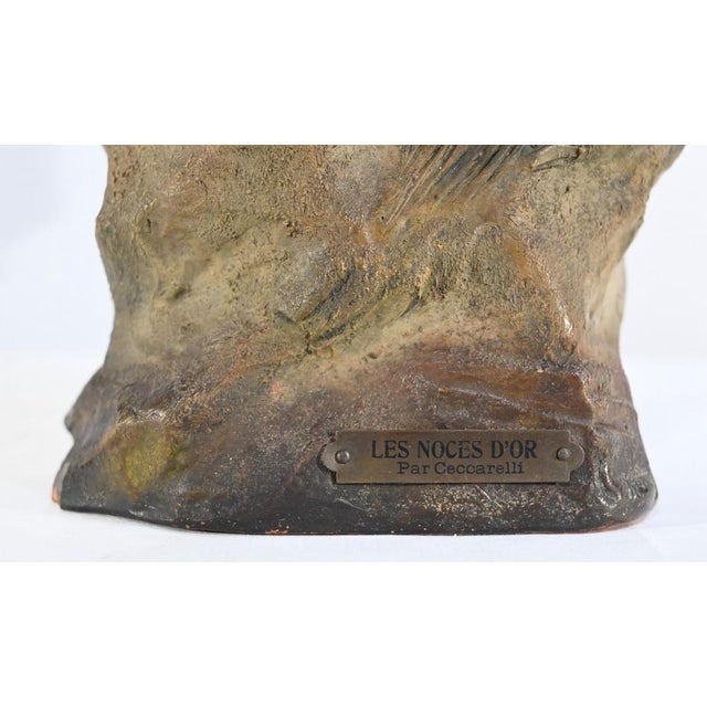E.Ceccarelli, Les Noces d’Or, Late 1800s, Terracotta Sculpture For Sale - Image 11 of 18