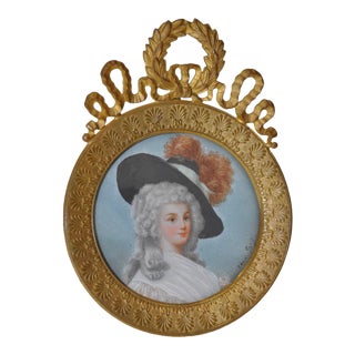 19th C. Portrait Miniature of a Fashionable Young Woman For Sale