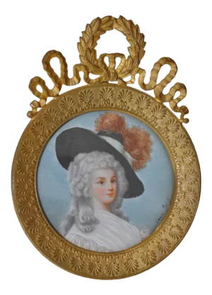 19th C. Portrait Miniature of a Fashionable Young Woman