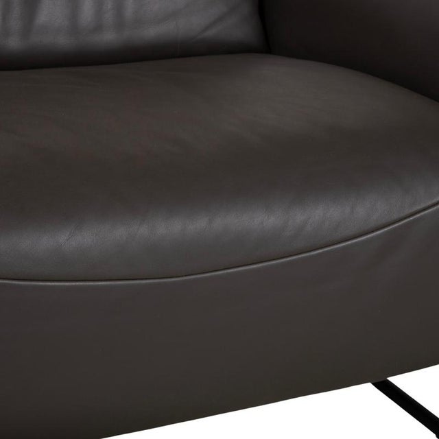 Gray Leather Two-Seater Anthracite Grey Sofa with Electric Function from Comfort Republic For Sale - Image 8 of 16