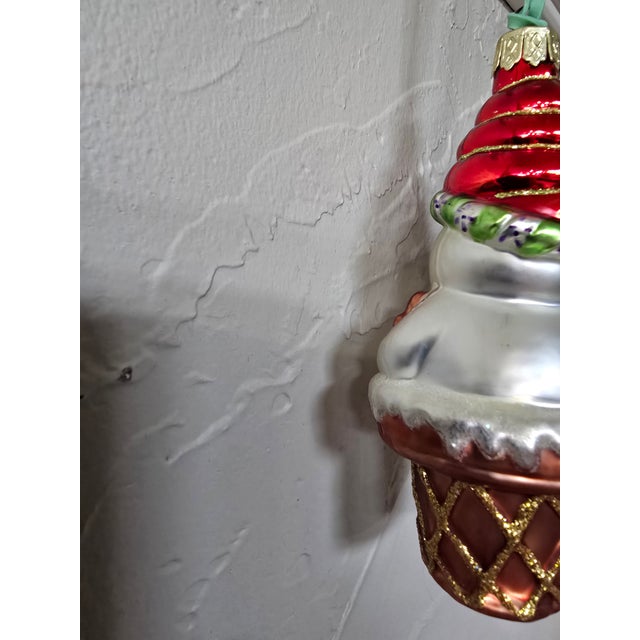 Vintage Demdaco Hand-Blown Glass Snowman Ice Cream Cone For Sale In Dallas - Image 6 of 8