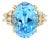 11 Carat Blue Topaz Diamond Cocktail Ring, Size 7 For Sale