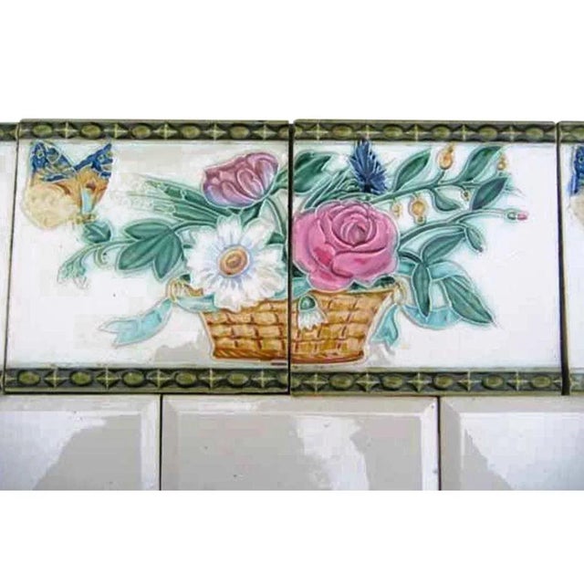 Art Nouveau Relief Tiles, Morialmé, 1900s, Set of 2 For Sale - Image 9 of 11