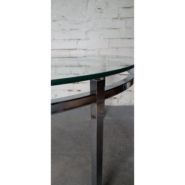 1970s Vintage Bauhaus Glass Table on Chrome Base, 1970s For Sale - Image 5 of 7