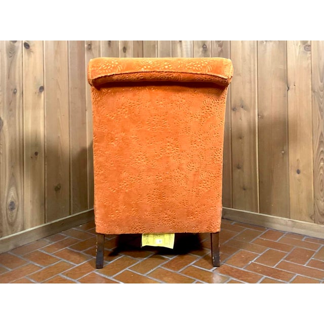 MCM Victorian-Style Carved Walnut Armchair and Ottoman For Sale - Image 12 of 17