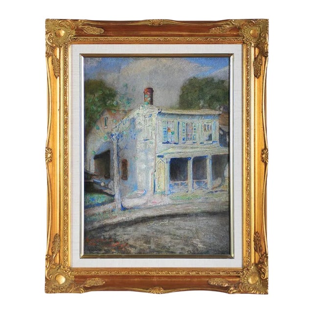 Claude Buck Birthplace House in the Bronx- C.1913 Oil Painting For Sale