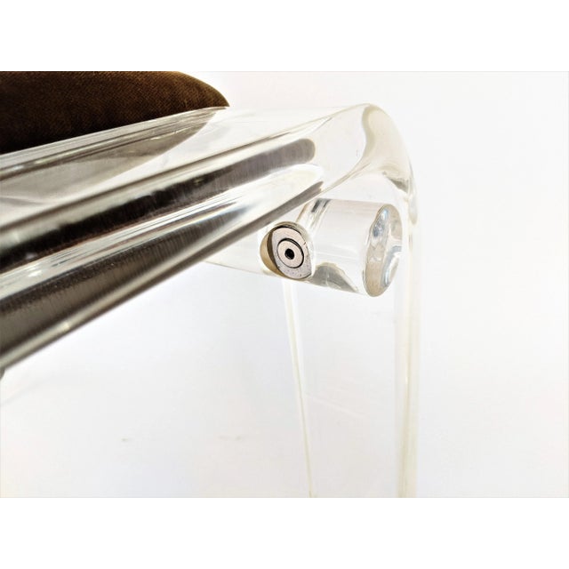 Vintage Lucite Stool Ottoman For Sale - Image 10 of 13