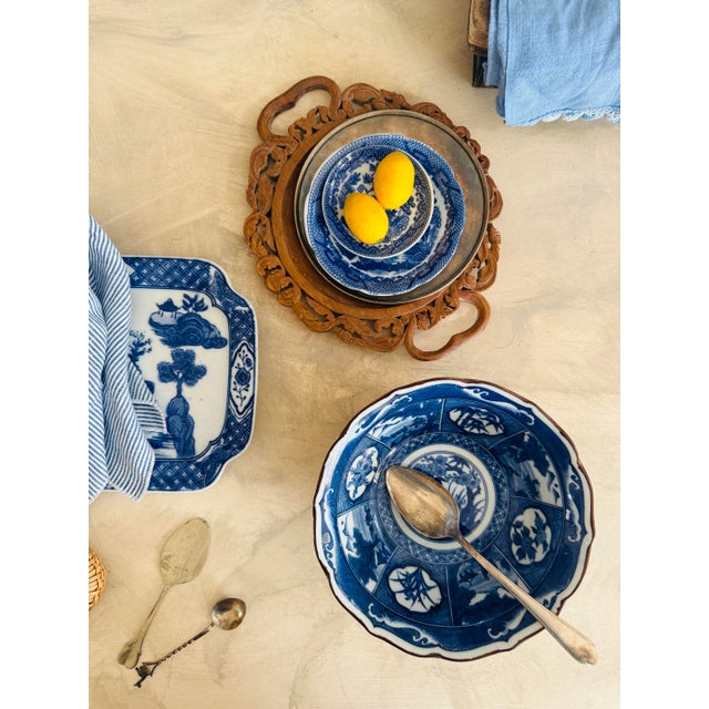 Blue Andrea by Sadek Blue and White Chinoiserie Bowl 7.5 Inch Decorative Porcelain Dish For Sale - Image 8 of 11