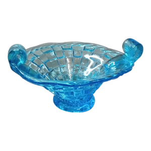 1960s Northwood Azure Basket Weave Open Candy Compote