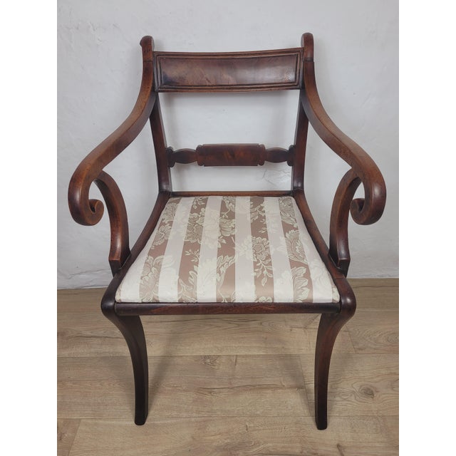 Antique Victorian Upholstered Mahogany Carver Armchair, 1890 For Sale - Image 12 of 18